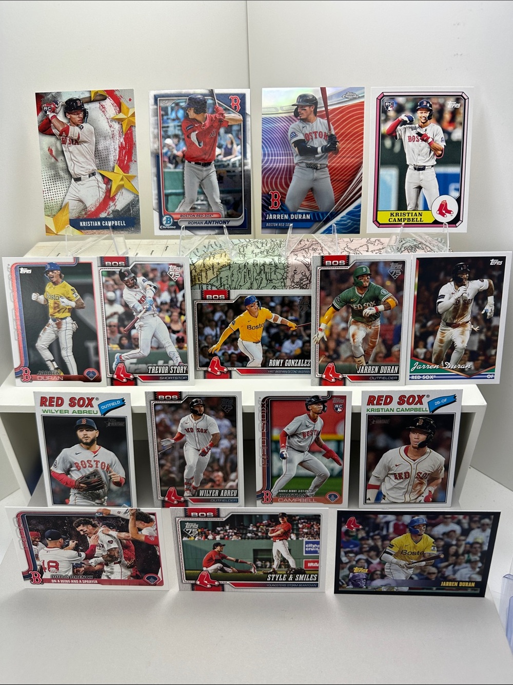 Roman Anthony/Campbell Rookies + Jarren Duran Chrome Rivals Red Sox lot of 17
